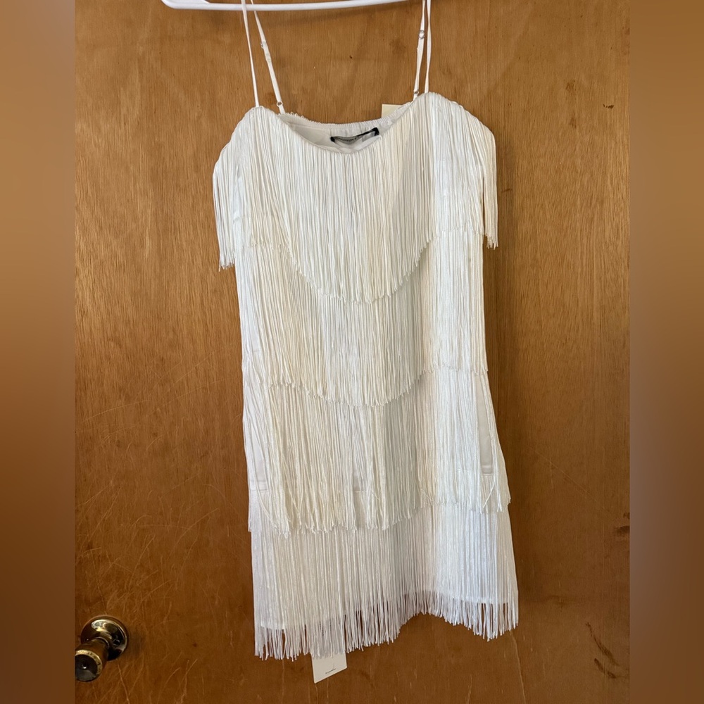 NWT Abercrombie White Fringe Dress